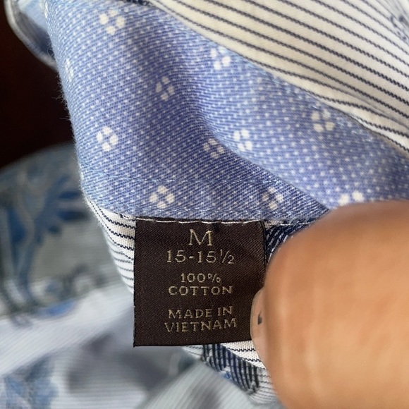 TASSO ELBA paisley Size Medium 15-15 1/2 100% Cotton Shirt - Picture 5 of 5